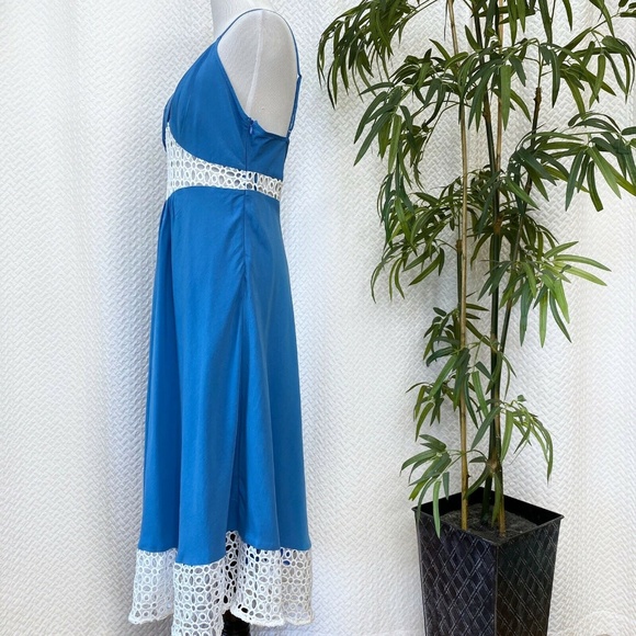 Line & Dot Delilah Eyelet Lace Paneled Midi Dress - Picture 5 of 8